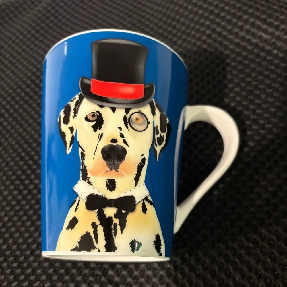 Dapper Dalmatian Dog Mug - Christopher Vine "The Mob" Porcelain Coffee Cup - Picture 3 of 8